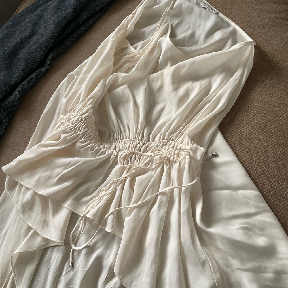 Halston Heritage Cream Asymmetrical Blouse - Picture 5 of 6
